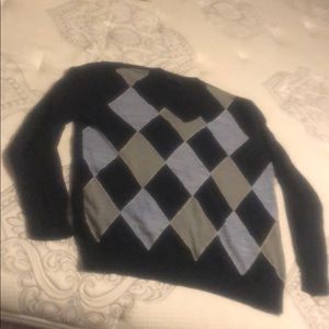 Express argyle vneck cotton sweater